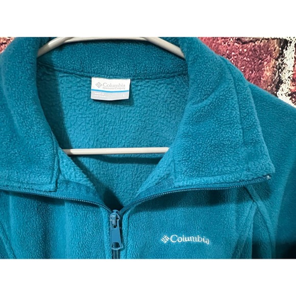 Columbia Benton Springs Full Zip Fleece Size Large Teal Turquoise - Picture 3 of 8
